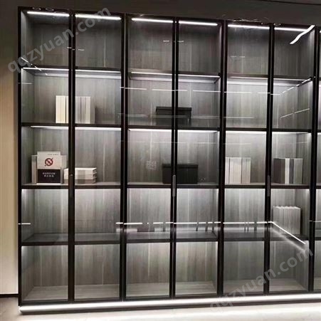 餐厅玻璃酒柜 现代简约隔断柜 铝合金透明展示柜定做 晨宇馨w0058