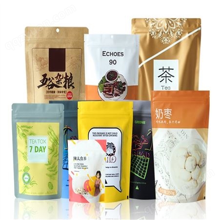 厂家直供 自立自封袋茶叶包装袋 防潮食品袋 零食坚果牛皮纸袋