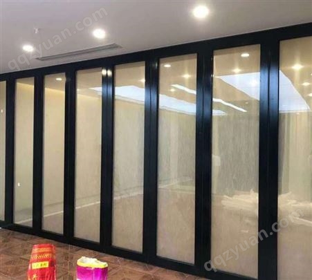 高堂 培训室移动隔断门 办公室折叠式活动隔断钢化玻璃屏风