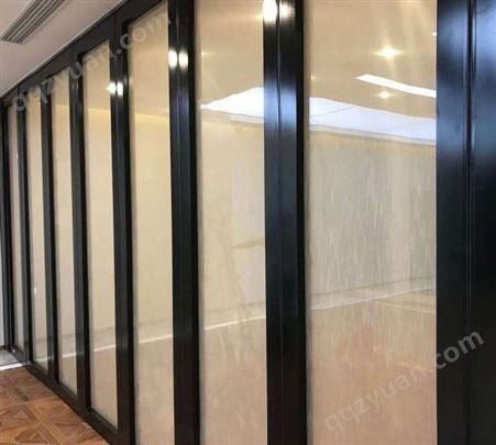 高堂 培训室移动隔断门 办公室折叠式活动隔断钢化玻璃屏风