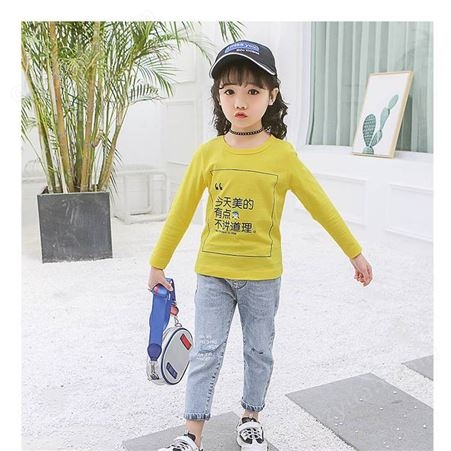 湖北鄂州便宜衣服童装市场在哪些 百搭纯棉圆领长袖童早市赶集童装秋衣