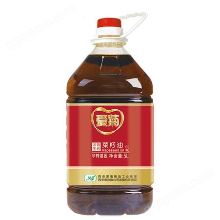 爱菊 家用食用油 小榨工艺 非转基因 浓香压榨菜籽油 5L