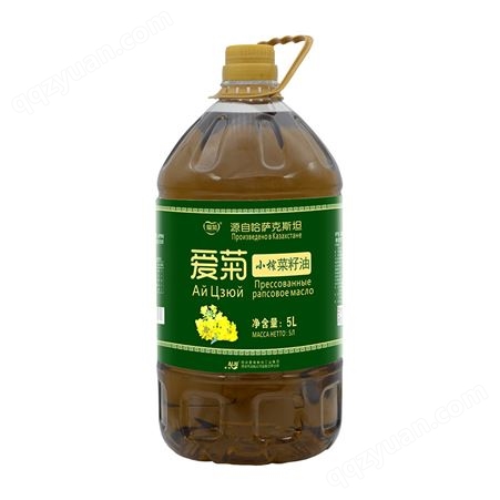 爱菊 5L小榨菜籽油 源自哈萨克斯坦菜籽 纯压榨 食用油批发