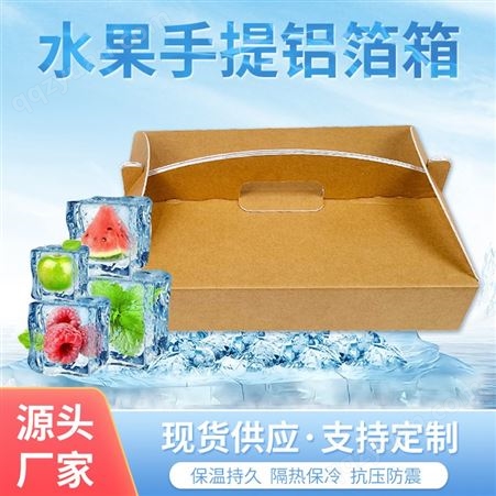 厂家批发水果蓝莓车厘子铝箔手提包装箱冷冻食品冷链铝膜包装箱