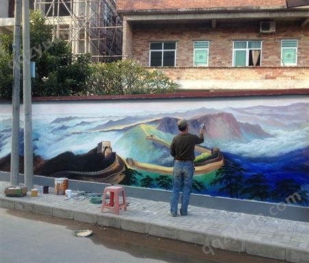 农村文化墙墙绘 河道美化彩绘 污水处理厂外观美化涂装