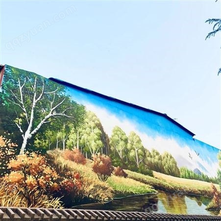 大型烟囱彩画 美观时尚美化环境手工墙绘 