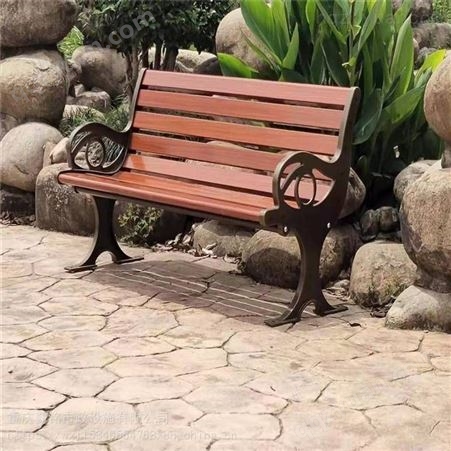 重庆沙坪坝北碚铸铝椅子公园椅户外长椅休闲椅子公园座椅长条凳休息防腐木椅